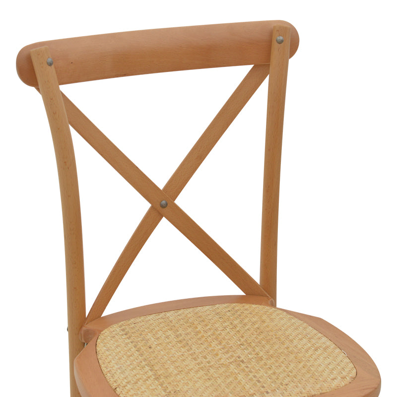 Καρέκλα Dylon Καρυδί Ξύλο Οξιάς-Έδρα Φυσικό Rattan 48x52x89
