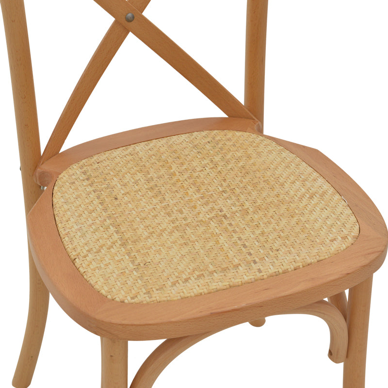 Καρέκλα Dylon Καρυδί Ξύλο Οξιάς-Έδρα Φυσικό Rattan 48x52x89