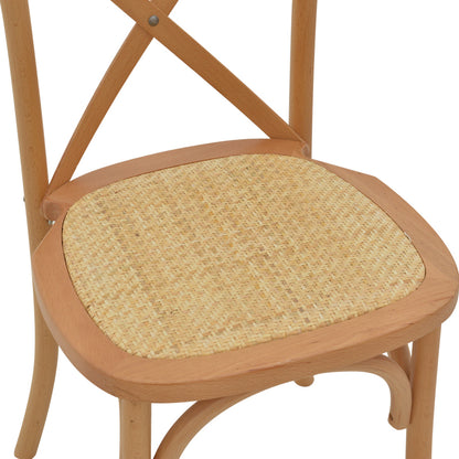 Καρέκλα Dylon Καρυδί Ξύλο Οξιάς-Έδρα Φυσικό Rattan 48x52x89