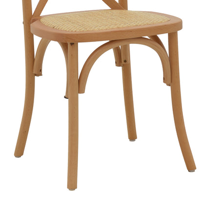 Καρέκλα Dylon Καρυδί Ξύλο Οξιάς-Έδρα Φυσικό Rattan 48x52x89