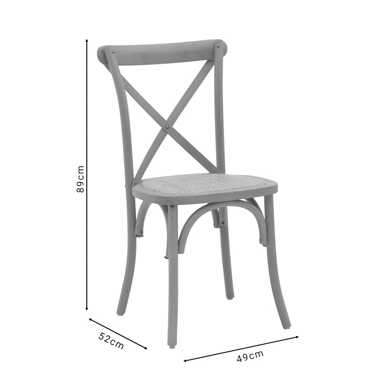 Καρέκλα Dylon Καρυδί Ξύλο Οξιάς-Έδρα Φυσικό Rattan 48x52x89