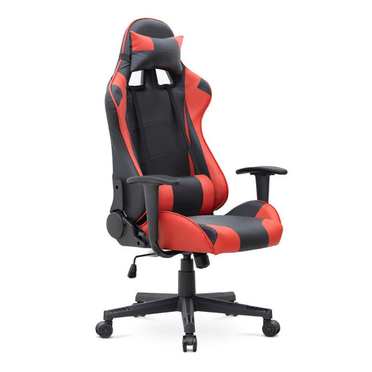 Καρέκλα Γραφείου Gaming Alonso από Τεχνόδερμα Χρώμα Κόκκινο - Μαύρο 67x70x125/135