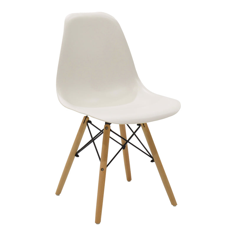 Καρέκλα Julita Κρεμ PP με Ξύλινο Πόδι σε Φυσική Απόχρωση 46x52x81