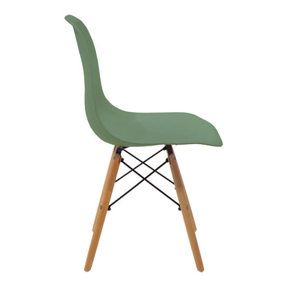 Καρέκλα Julita Λαδί PP με Ξύλινο Πόδι σε Φυσική Απόχρωση 46x52x81