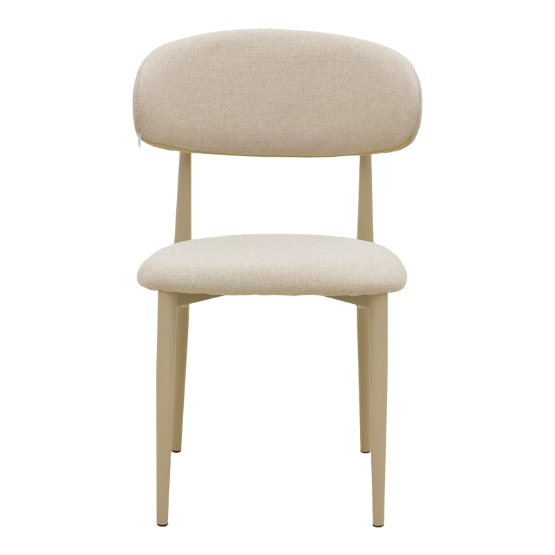 Καρέκλα Kaourt Μπεζ Ύφασμα με Μεταλλικό Κρεμ Πόδι 46x55x80