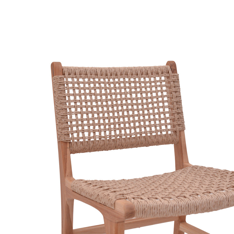 Καρέκλα Sponze Σκελετός Teak Ξύλο - PE Σχοινί σε Φυσική Απόχρωση 50x58.5x85
