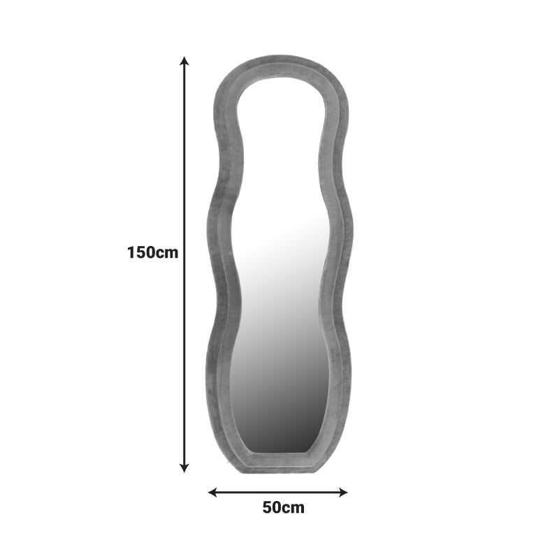 Καθρέπτης Glinde Βελούδο σε Γκρι Απόχρωση 50x3.3x150