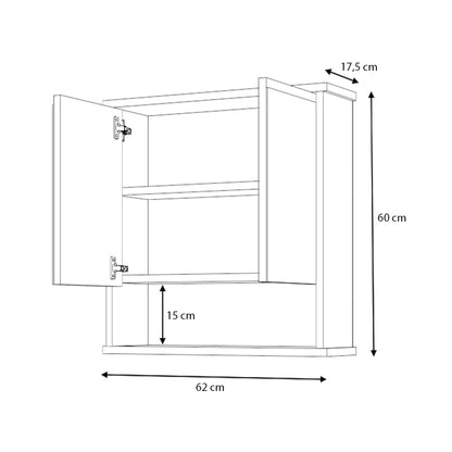 Καθρέπτης Μπάνιου Delo Χρώμα Λευκό 62x17,5x60