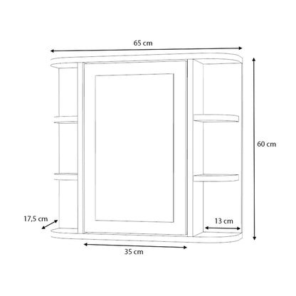Καθρέπτης Μπάνιου Diro Χρώμα Λευκό 65x17,5x60