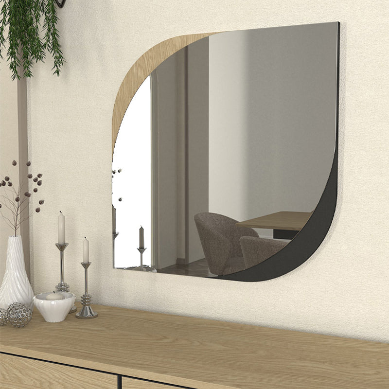 Καθρέπτης Τοίχου Lava Χρώμα Rota Oak - Ανθρακί 70x2,2x70