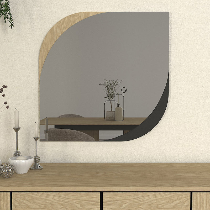 Καθρέπτης Τοίχου Lava Χρώμα Rota Oak - Ανθρακί 70x2,2x70