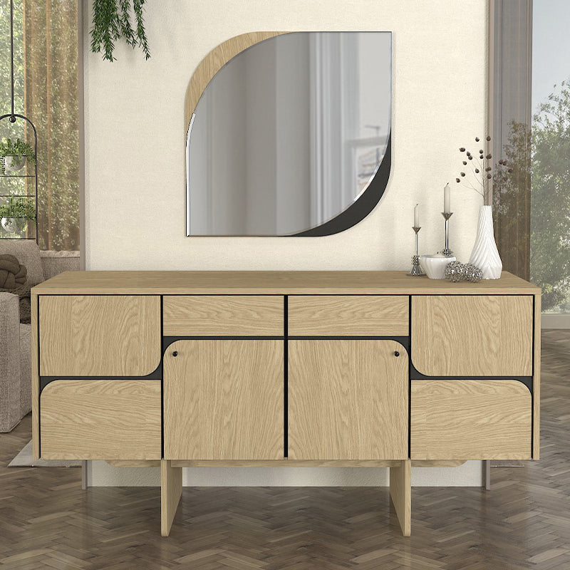 Καθρέπτης Τοίχου Lava Χρώμα Rota Oak - Ανθρακί 70x2,2x70