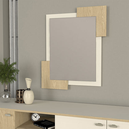 Καθρέπτης Τοίχου Selinos Χρώμα Sandstone - Rota Oak 65x2,2x85