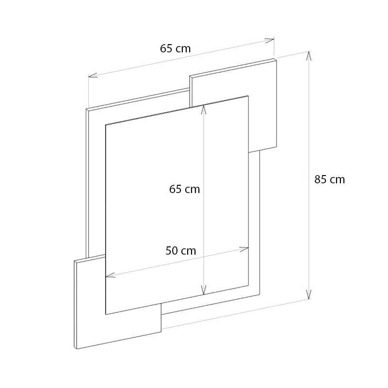Καθρέπτης Τοίχου Selinos Χρώμα Sandstone - Rota Oak 65x2,2x85