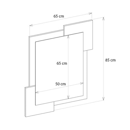 Καθρέπτης Τοίχου Selinos Χρώμα Sandstone - Rota Oak 65x2,2x85