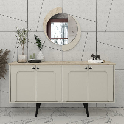 Καθρέπτης Τοίχου Sevilla Χρώμα Sandstone - Travertine 59,2x2,2x69
