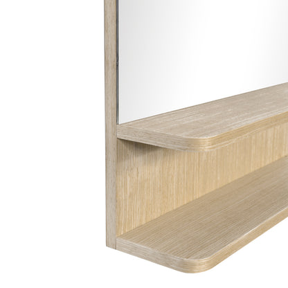 Καθρέπτης με Ράφι Mensola MDF σε Φυσική Απόχρωση 45.7x12.7x76.2
