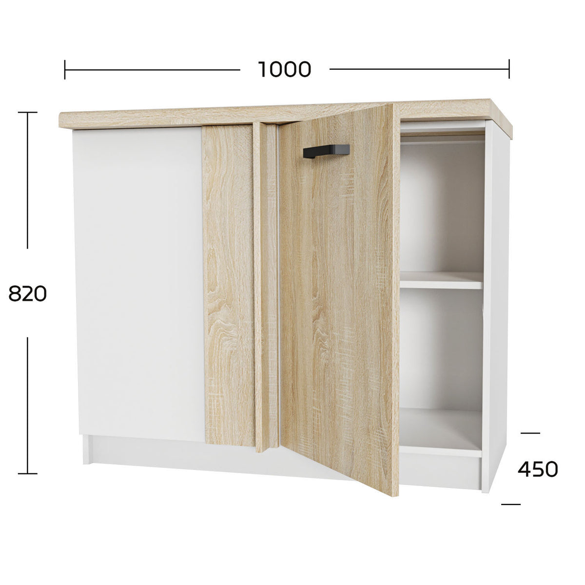 Κάτω Γωνιακό Ντουλάπι Anita Σονόμα 100x60x82