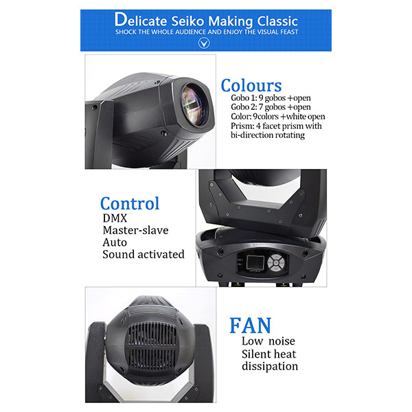 Κινούμενη Ρομποτική Κεφαλή Cyclop PRO 4in1 BEAM - WASH - SPOT - ZOOM 7°-21° 1*200 Watt White 7500K OSRAM LED RGBW 230V DMX512 51154