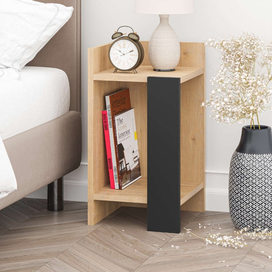 Κομοδίνο Elos Χρώμα Saphhire Oak - Silky Black 30x31,7x55