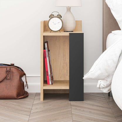 Κομοδίνο Elos Χρώμα Saphhire Oak - Silky Black 30x31,7x55