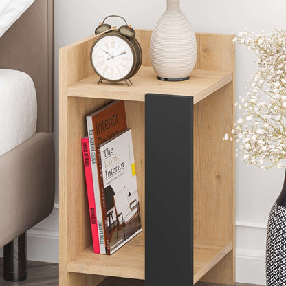 Κομοδίνο Elos Χρώμα Saphhire Oak - Silky Black 30x31,7x55