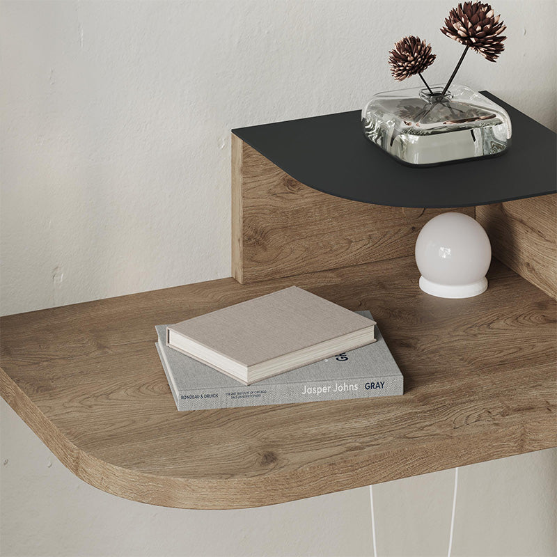 Κομοδίνο Επιτοίχιο Luno με LED Χρώμα Sepet Oak 40x30x16,2