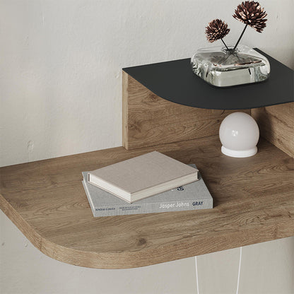 Κομοδίνο Επιτοίχιο Luno με LED Χρώμα Sepet Oak 40x30x16,2