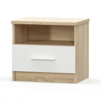 Κομοδίνο Geneva Φυσικό-Λευκό 50x37x45.5