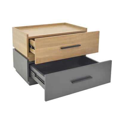 Κομοδίνο Sonlen MDF σε Sonoma-Ανθρακί Απόχρωση 60x40x44.5