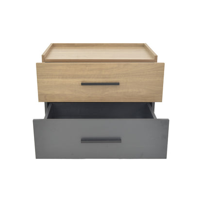 Κομοδίνο Sonlen MDF σε Sonoma-Ανθρακί Απόχρωση 60x40x44.5