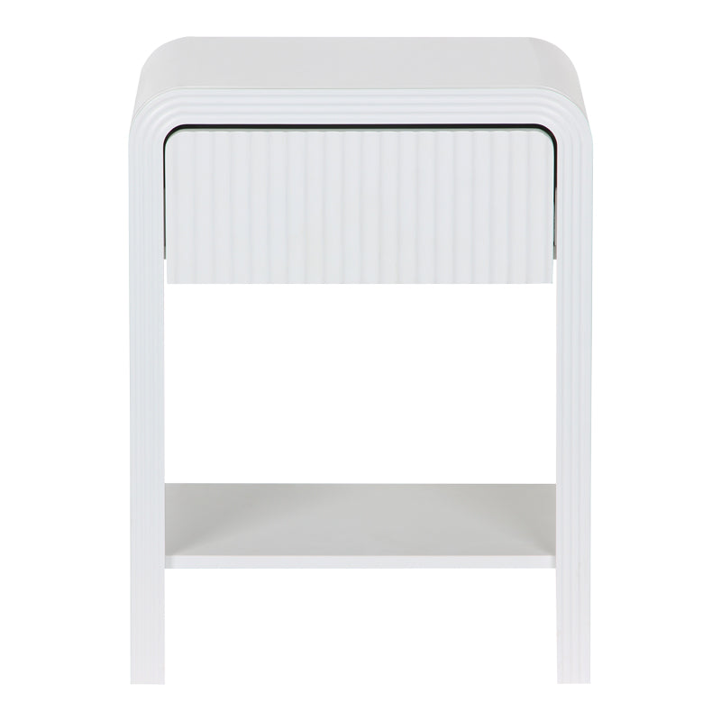 Κομοδίνο Zeplen MDF σε Λευκή Απόχρωση 40x30x53