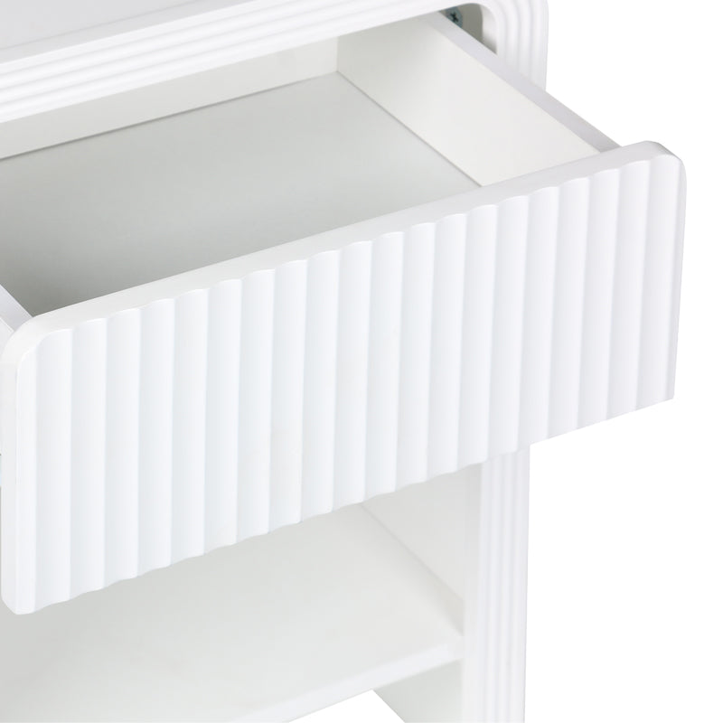 Κομοδίνο Zeplen MDF σε Λευκή Απόχρωση 40x30x53