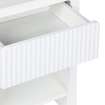 Κομοδίνο Zeplen MDF σε Λευκή Απόχρωση 40x30x53