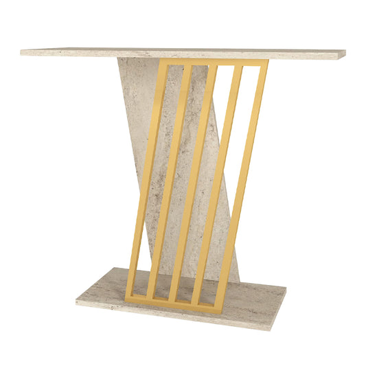 Κονσόλα Gravity Χρώμα Travertine - Χρυσό 90x29,6x76,8