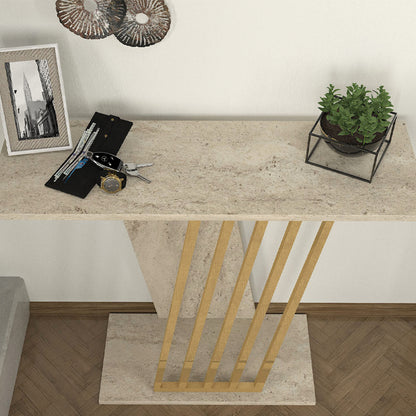 Κονσόλα Gravity Χρώμα Travertine - Χρυσό 90x29,6x76,8