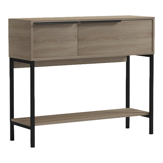 Κονσόλα Nordic σε Sonoma-Μαύρη Απόχρωση 90x29,5x76