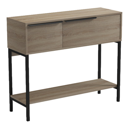 Κονσόλα Nordic σε Sonoma-Μαύρη Απόχρωση 90x29,5x76