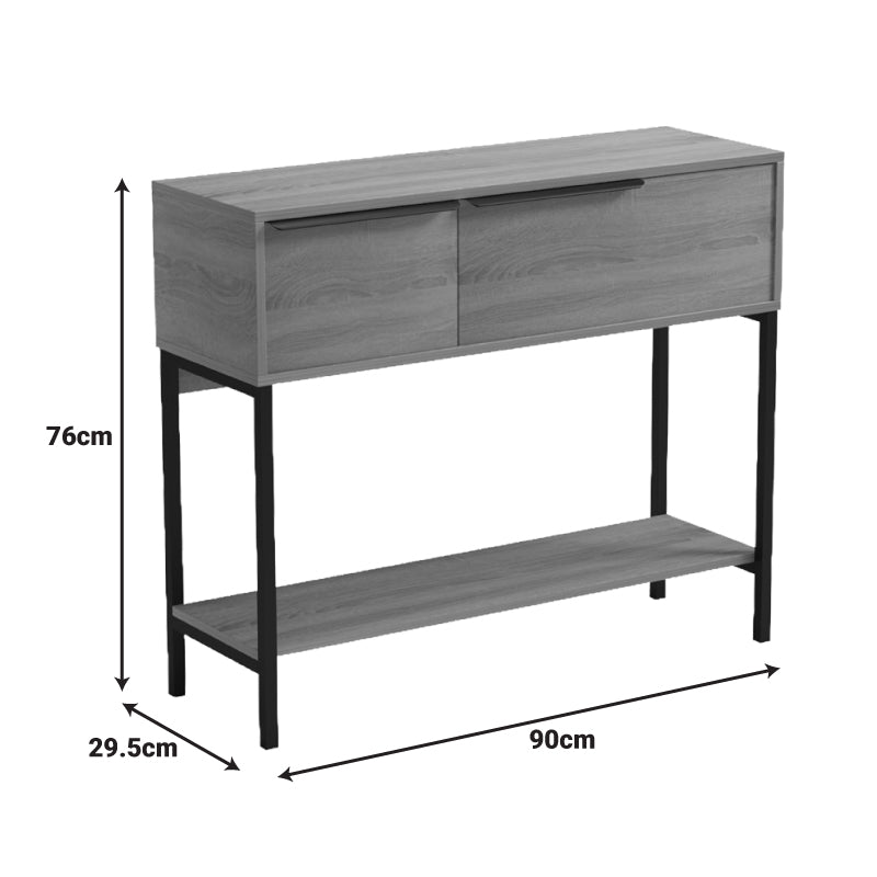Κονσόλα Nordic σε Sonoma-Μαύρη Απόχρωση 90x29,5x76
