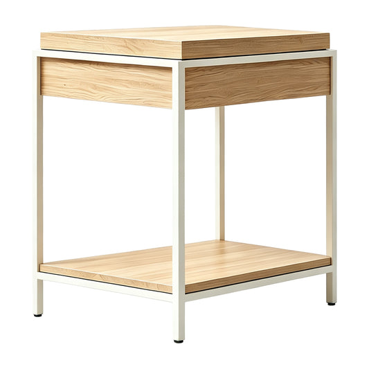 Κονσόλα Odar με Αποθηκευτικό Χώρο Sonoma MDF με Λευκό Μέταλλο 63x63x80
