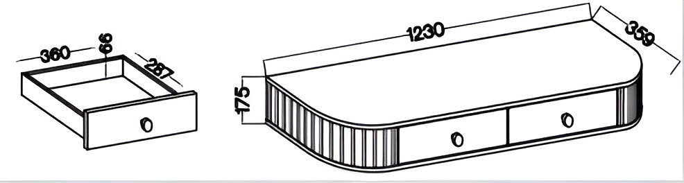 Κονσόλα Ovelia Φυσικό 123x35.9x17.5