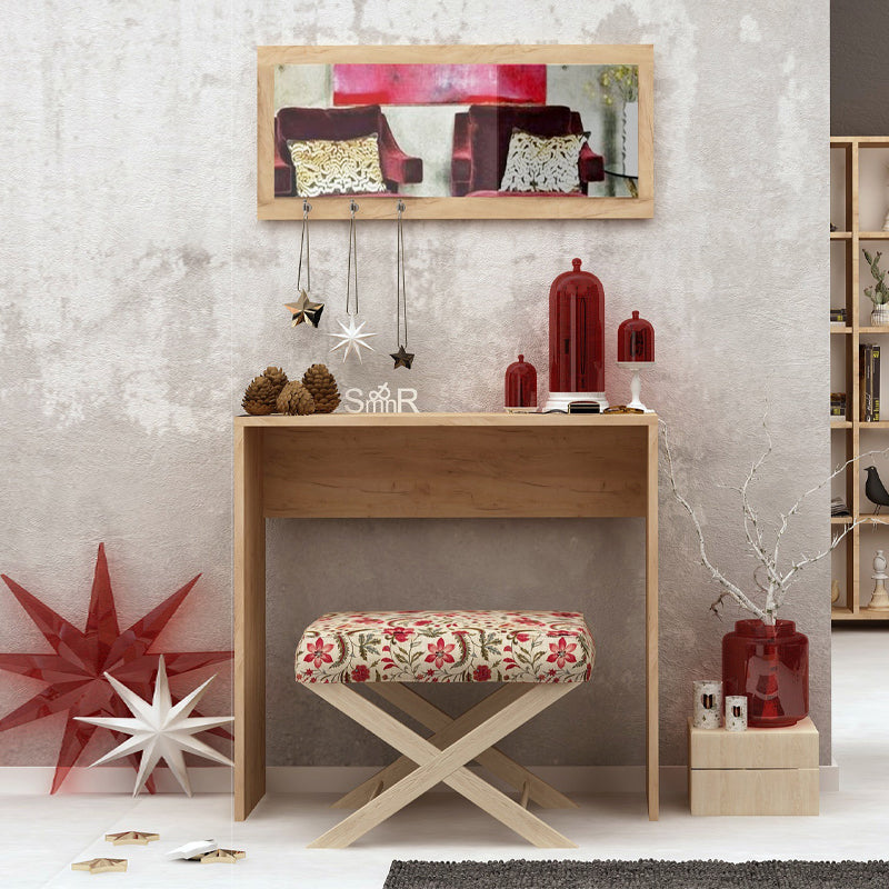 Κονσόλα με Καθρέπτη Cosenza Χρώμα Oak 80x30x82