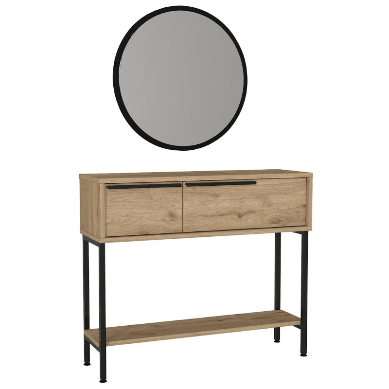 Κονσόλα με Καθρέπτη Suzy Χρώμα Sapphire Oak 90x29,6x76