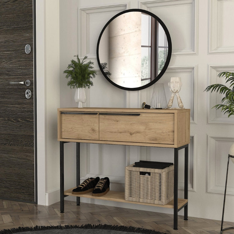 Κονσόλα με Καθρέπτη Suzy Χρώμα Sapphire Oak 90x29,6x76