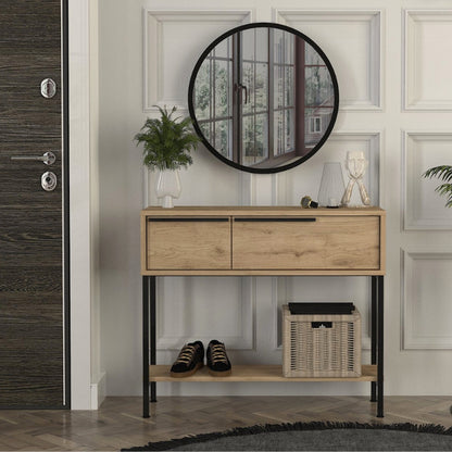 Κονσόλα με Καθρέπτη Suzy Χρώμα Sapphire Oak 90x29,6x76