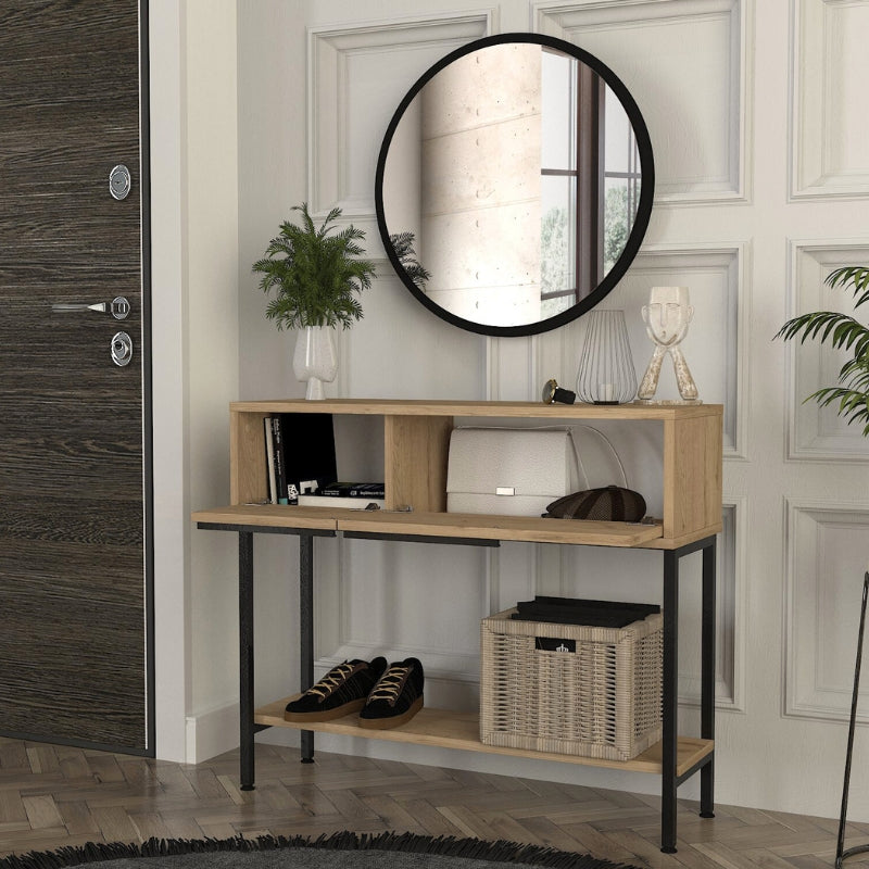 Κονσόλα με Καθρέπτη Suzy Χρώμα Sapphire Oak 90x29,6x76