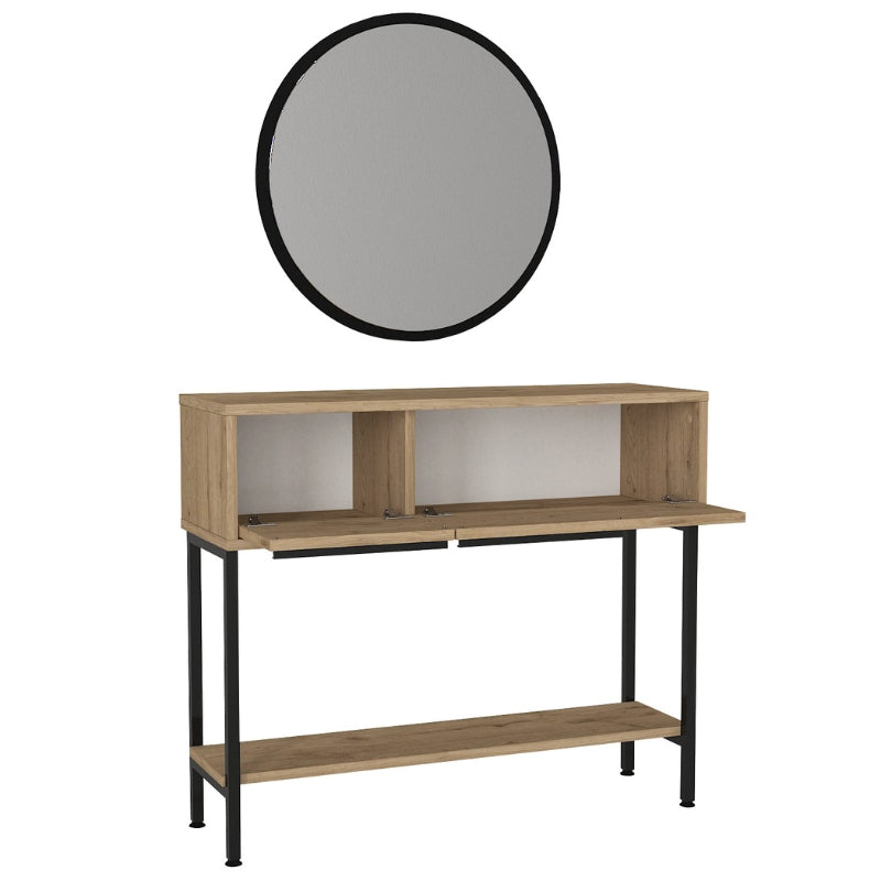 Κονσόλα με Καθρέπτη Suzy Χρώμα Sapphire Oak 90x29,6x76