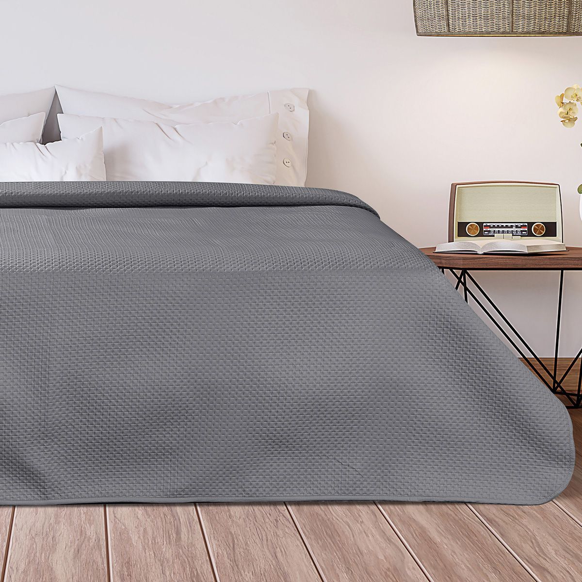Κουβερλί Υπέρδιπλο Pre-Washed Intence Art 12200 σε 9 Αποχρώσεις 230x250εκ Γκρι