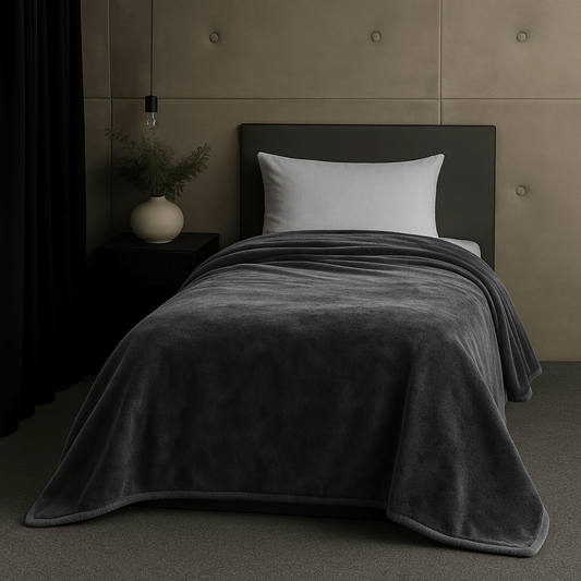 Κουβέρτα Βελουτέ Μονή Grey