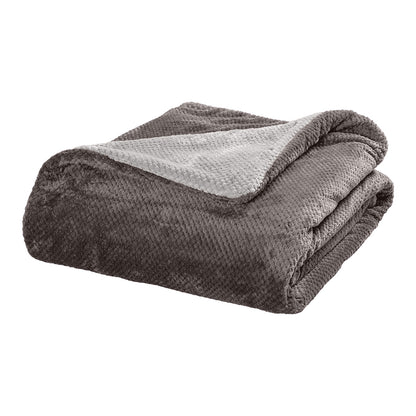 Κουβέρτα Υπέρδιπλη Διπλής Όψεως Art 11601 Jacquard Fleece 700gsm Fiesta Plus 220x240εκ Ανθρακί/Γκρι